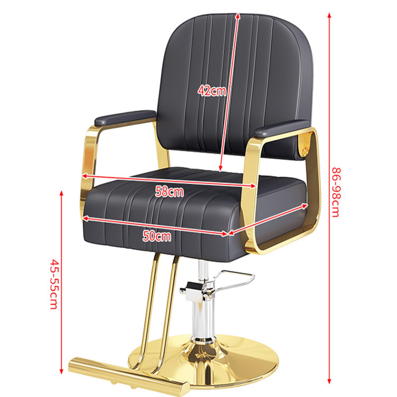 Sillón de barbería, sillón hidráulico para barbería y salón, Silla de peluquería de Alta Resistencia para salón de Belleza y SPA,Light Gray