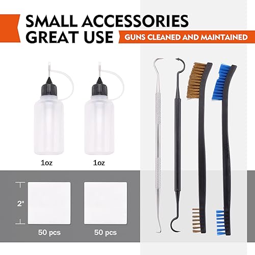 Miniatura 8 de Raiseek Kit de limpieza de pistola para rifle y escopeta, kit de limpieza universal con alfombrilla de limpieza para rifle de 36 x 10 pulgadas