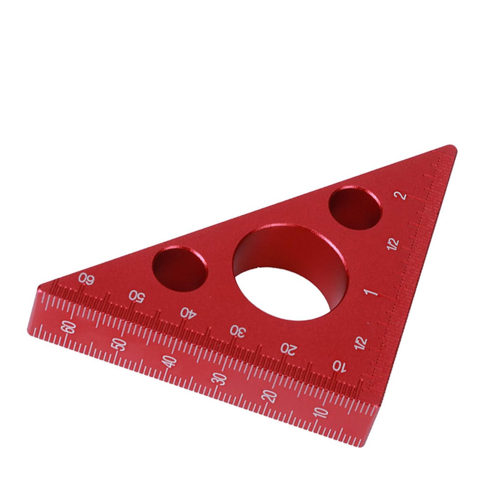 MRKU Righello Triangolare ad Angolo retto da 2 Pollici/6 cm, in Lega di Alluminio per la Lavorazione del Legno, con Doppia Scala di misurazione in Centimetri e Pollici.