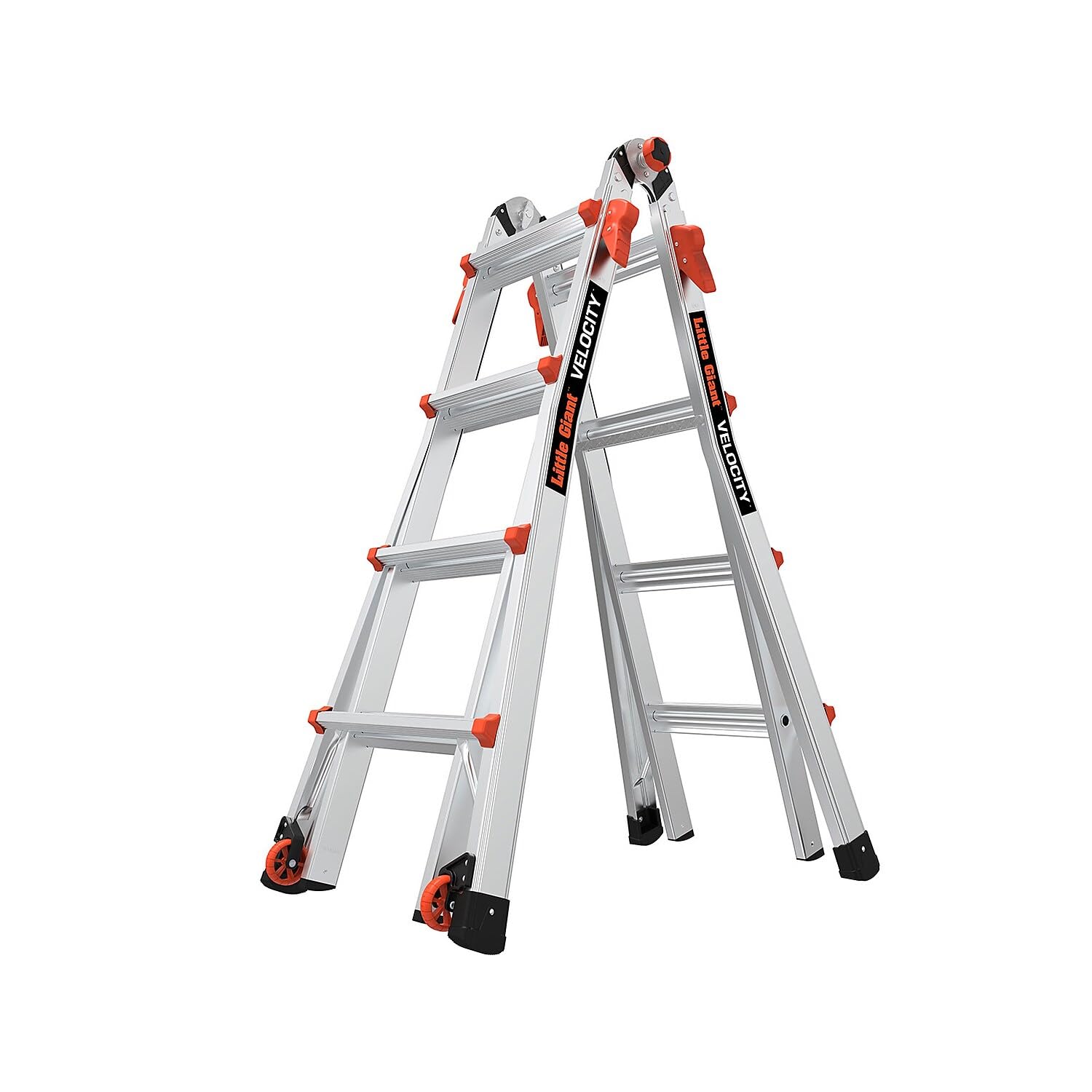 Telescoping Multi-Position Ladder with Extension, A-Frame, 90-Degree & Trestle Modes, Tip & Glide Wheels, 300 lbs. Rating Little Giant Velocity, Aluminum Ladder, 18 ft Reach, 15417-001