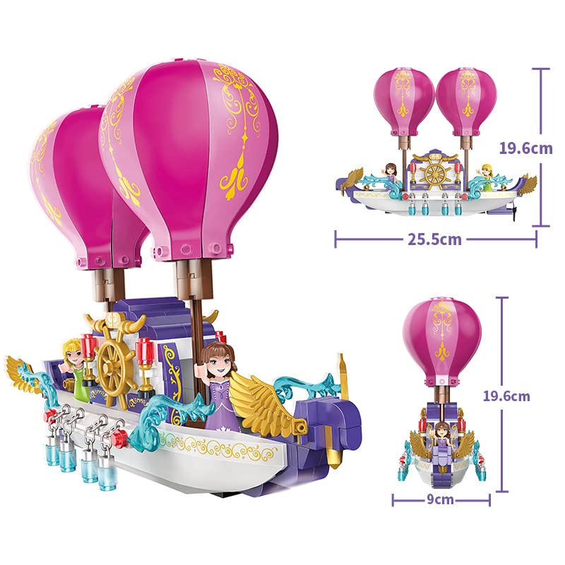 Image of PLUSPOINT Girl Toys for 6-12 Years Old, STEM Princess Castle Building Stacking Block Sets for Kid's Basic Skills Learning and Development Bricks Gifts for Toddlers ,Girls (Fairy Ship)