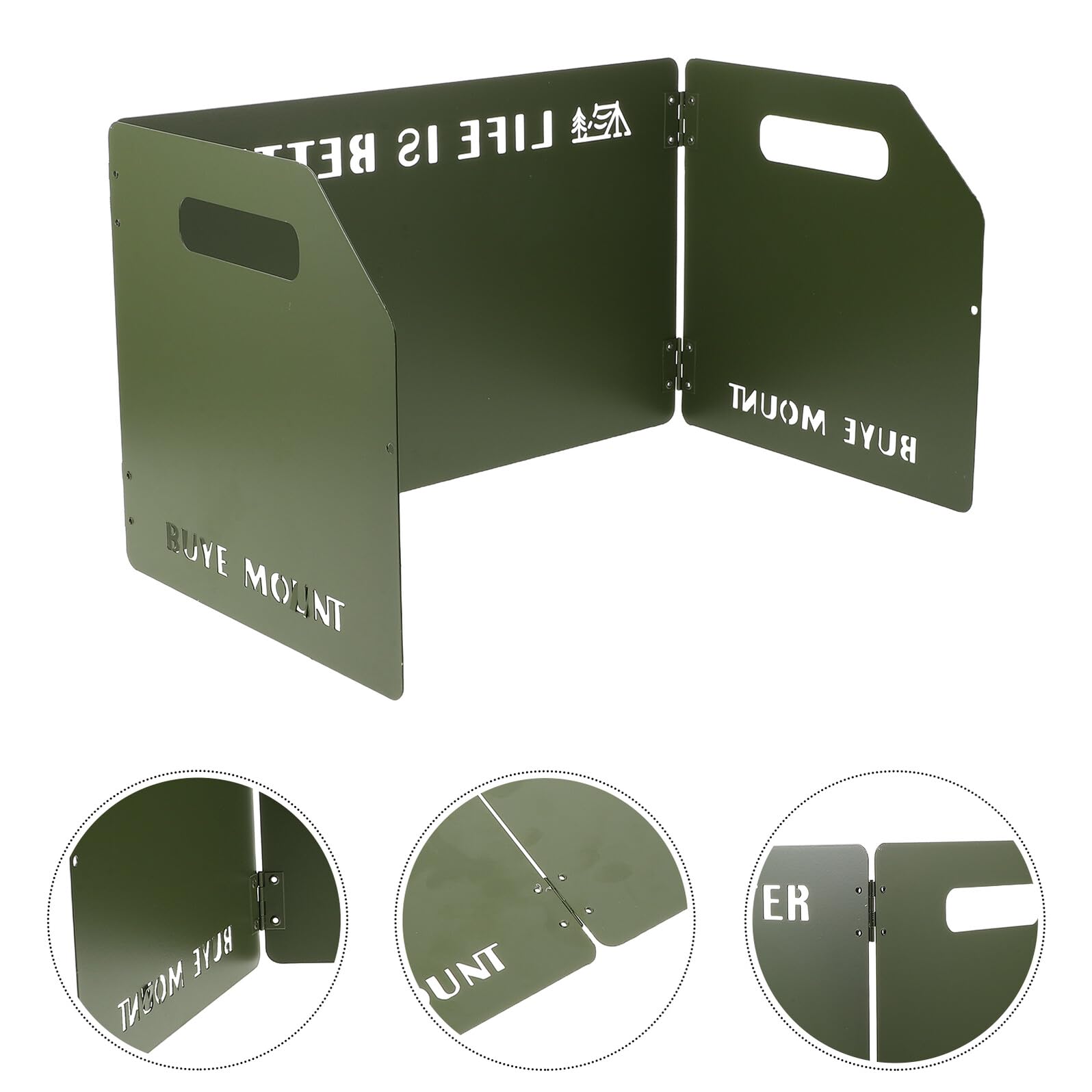 Paravento Antivento Pieghevole per Fornello da Campeggio 3 Pannelli con Borsa da Trasporto, Protezione Resistente per Cucina Outdoor, Picnic, Escursionismo e Barbecue