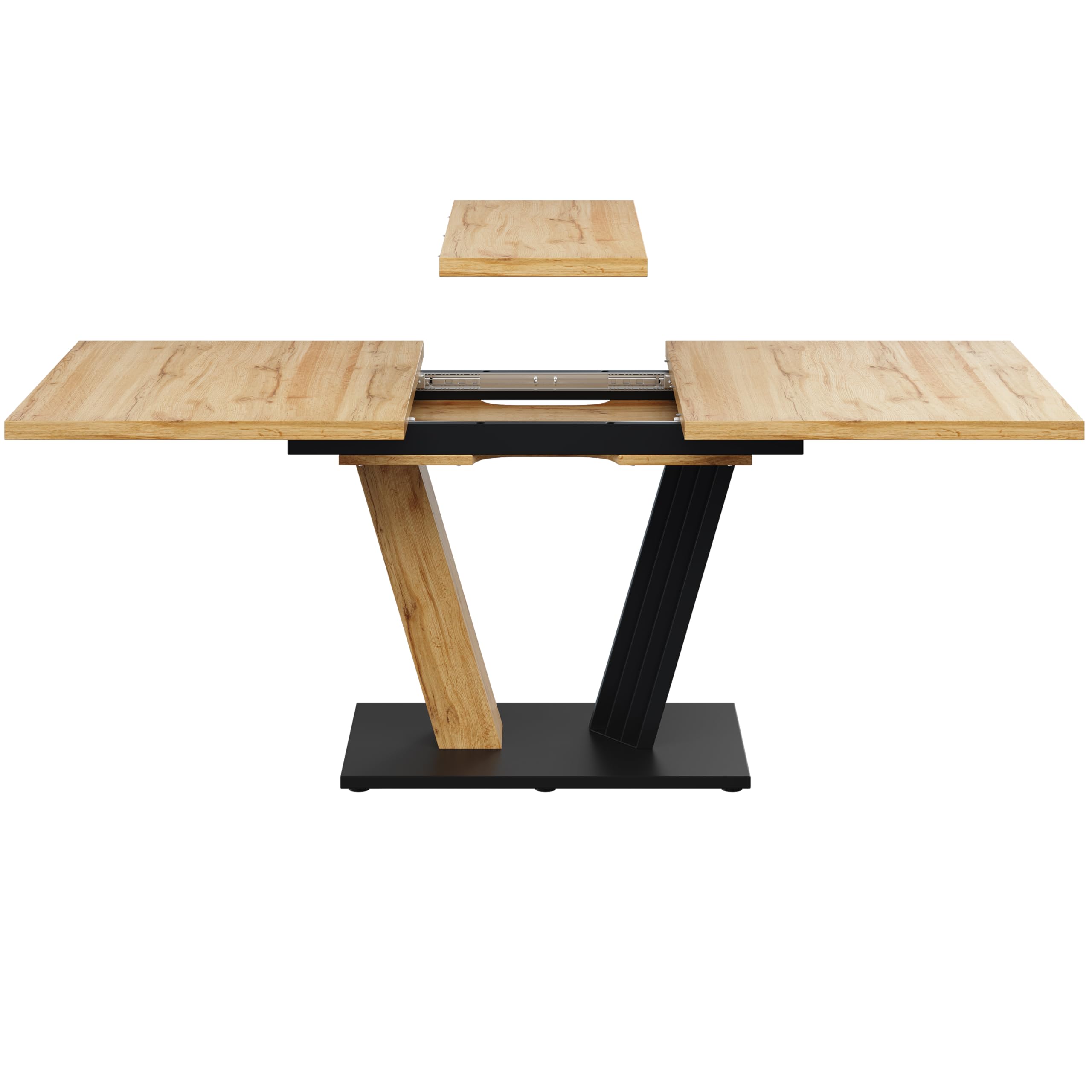 Tavolo allungabile 120-160 x 80 x 76 cm, effetto legno, gambe a forma di ala, cucina e soggiorno