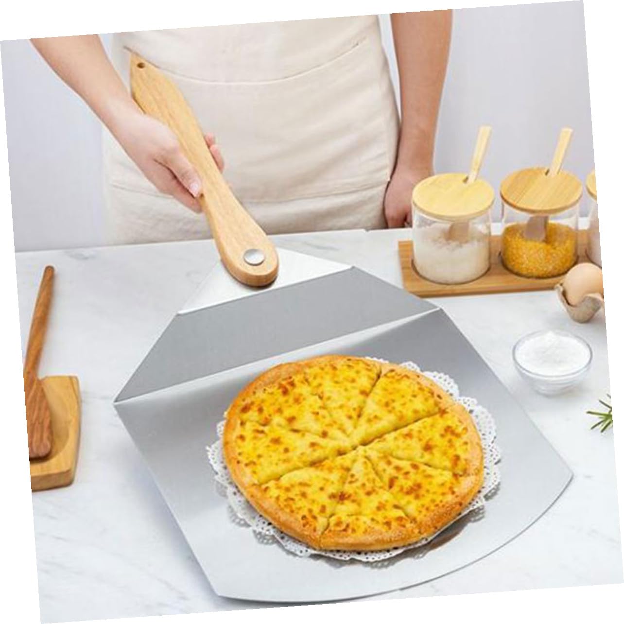 Spatule de Transfert Gâteau Légère Inox Antirouille Pelle Pliable pour Pizza Pâtisserie et Ustensile de Cuisine Polyvalent pour Maison et Restauration
