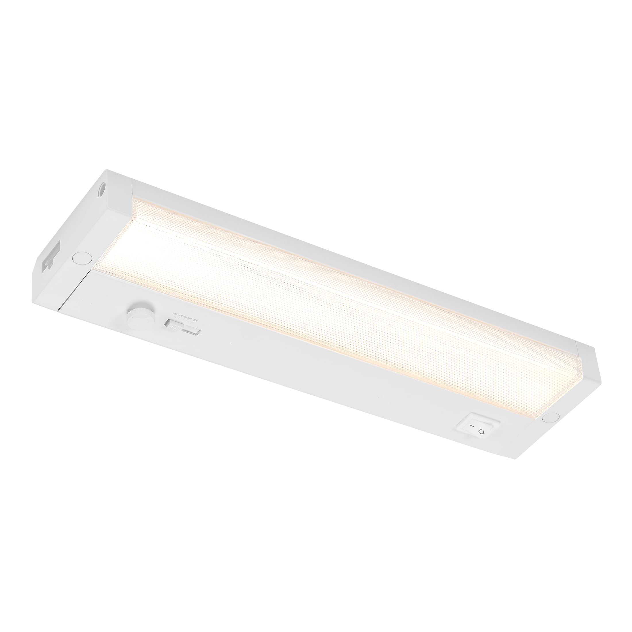 Maxxima 12 in. LED Under Cabinet Lighting, Dimmable, Linkable, Hardwired or Plug & Play, 500 Lumens, 5 CCT 2700K/3000K/3500K/4000K/5000K, Kitchen Install, On/Off Switch, White