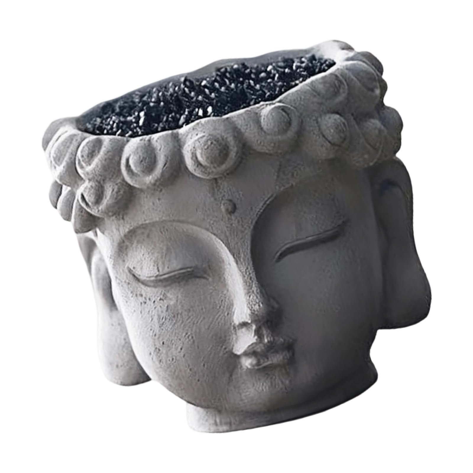 Piceioep Multipurpose Concrete Flower Container with Functional Drain Hole Friendly Concrete Buddhas Container for Plant Growth Plant with Drainage Hole