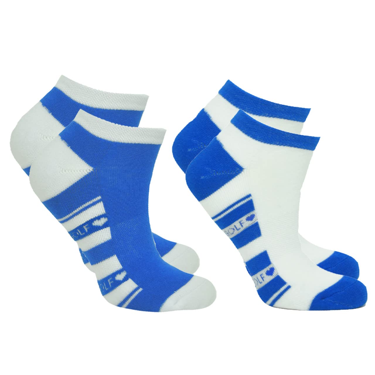Surprizeshop Women's White Pure Golf 2 Pair Pack Of Royal Blue Golf Socks
