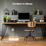 Cable Management Box Organizer, Set of 2 Bamboo Lid Large Storage Wire Holder to Conceal Hide Surge Protector, Power Strips & Cord on Desk Floor - with 5 Cable Tape for Home Office Computer TV USB Hub