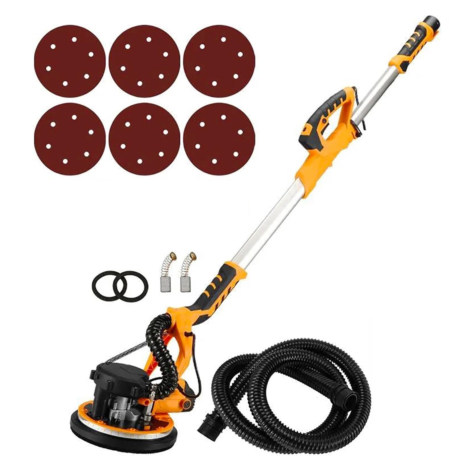 Wafohsr One Color 1390W Drywall Sander Self Cleaning Dust Free With Telescopic Pole Led Light For Ceiling Wall Sanding Plastering Powerful Motor