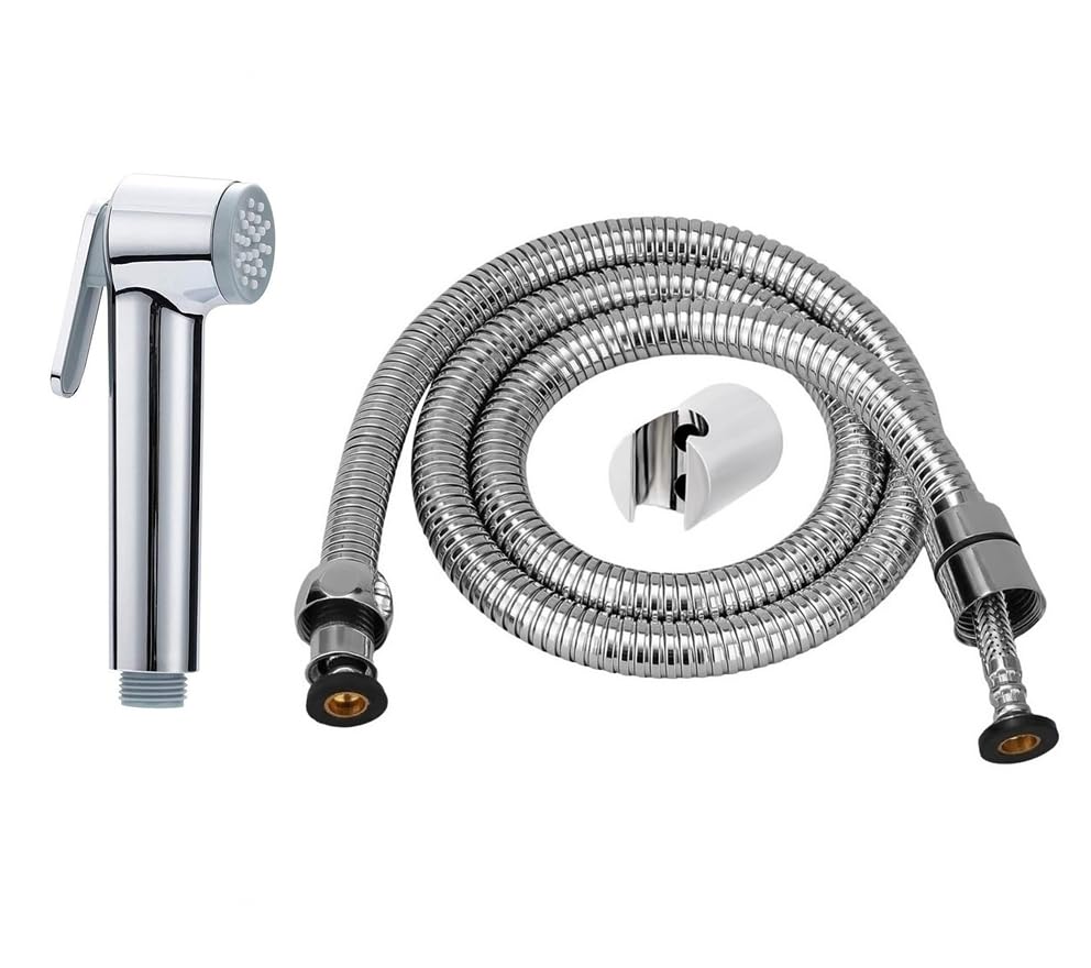 Image of MHS High Pressure Jet Spray for Toilet | Health Faucet Set with Hand Shower Gun & 1M SS Hose Pipe | Bathroom Toilet Jet Spray for Hygiene Cleaning | Toilet Gun for Western Toilet (Rubit Abs)