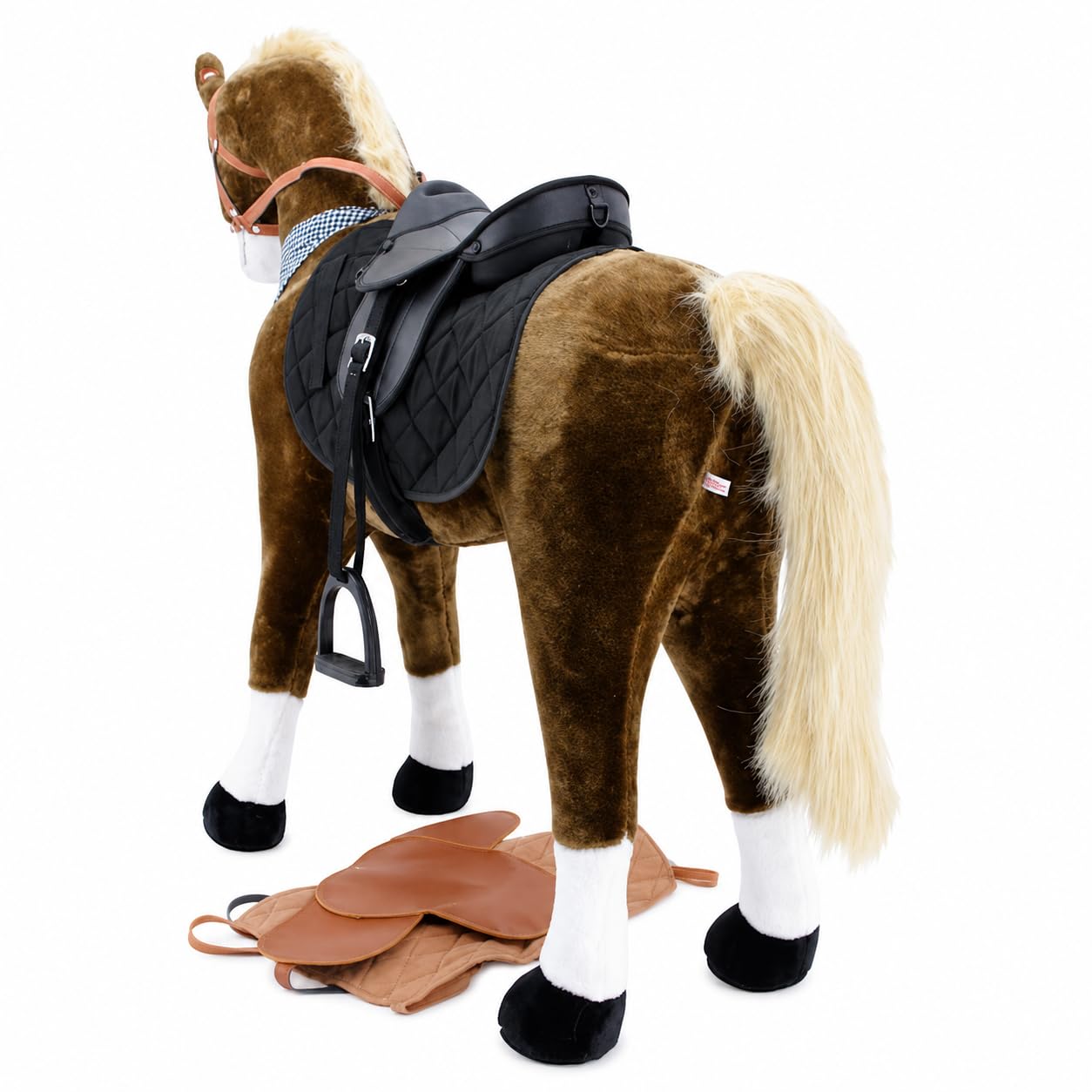Sweety Toys 11056 Plüsch Pferd XXL Giant Riesen Stehpferd Chocolate 125 cm | robustes Pferd zum Reiten für Kinder