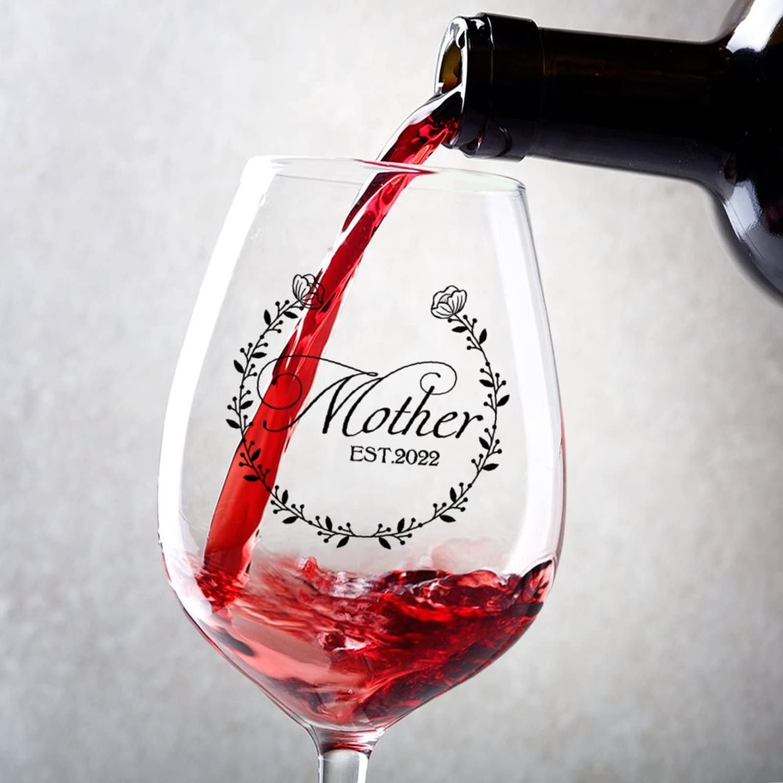 Verres à vin rouge rigolos pour annoncer une grossesse entre sœurs et amies