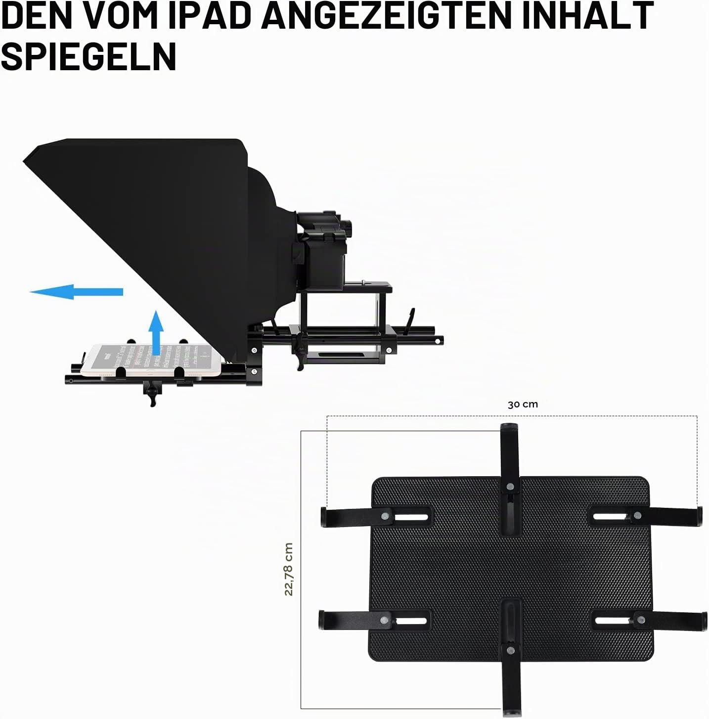 GVM Teleprompter für Tablet DSLR Kamera Smartphone, Tragbares 18'' Teleprompter Kit mit Fernbedienung & App, unterstützt Kamera-Weitwinkelaufnahmen, Videoaufzeichnung und Live-Streaming Interview