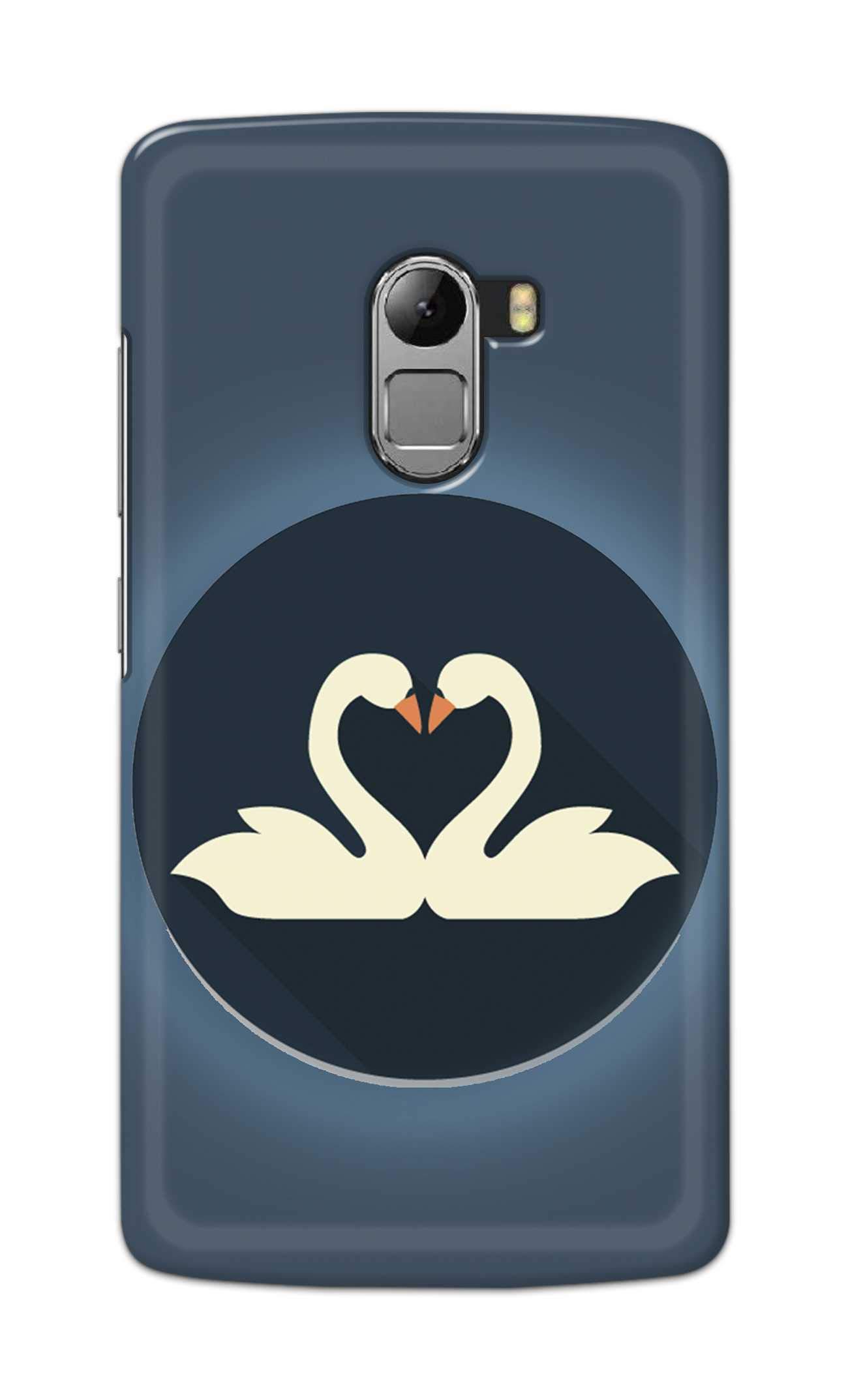 PRINTFIDAA Loving Swans Teal Background Designer Case for Lenovo Vibe K4 Note Back Cover