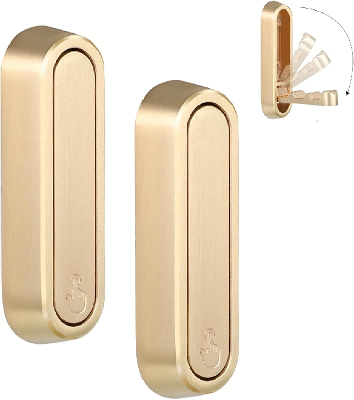 Folding Coat Hooks, 2 Pcs Foldable Gold Wall Hooks Heavy Duty Foldable Hook Bathroom Towel Hooks Robe Hooks Wall Mounted for Hanging Coat Towels Clothes Hat Bags Keys