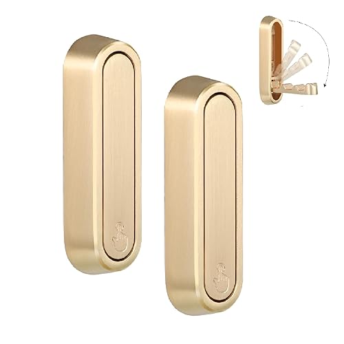 Dntorx Folding Coat Hooks, 2 Pcs Foldable Gold Wall Hooks Heavy Duty Foldable Hook Bathroom Towel Hooks Robe Hooks Wall Mounted for Hanging Coat Towels Clothes Hat Bags Keys - 2 Pcs - Gold