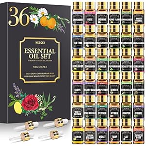 Essential Oil Set – 100% Natural Essential Oils 36 x 5ML – Essential Oils Gift Set for Diffuser, Humidifier, Aromatherapy, Massage, Soap, Candle Bath Bombs Making