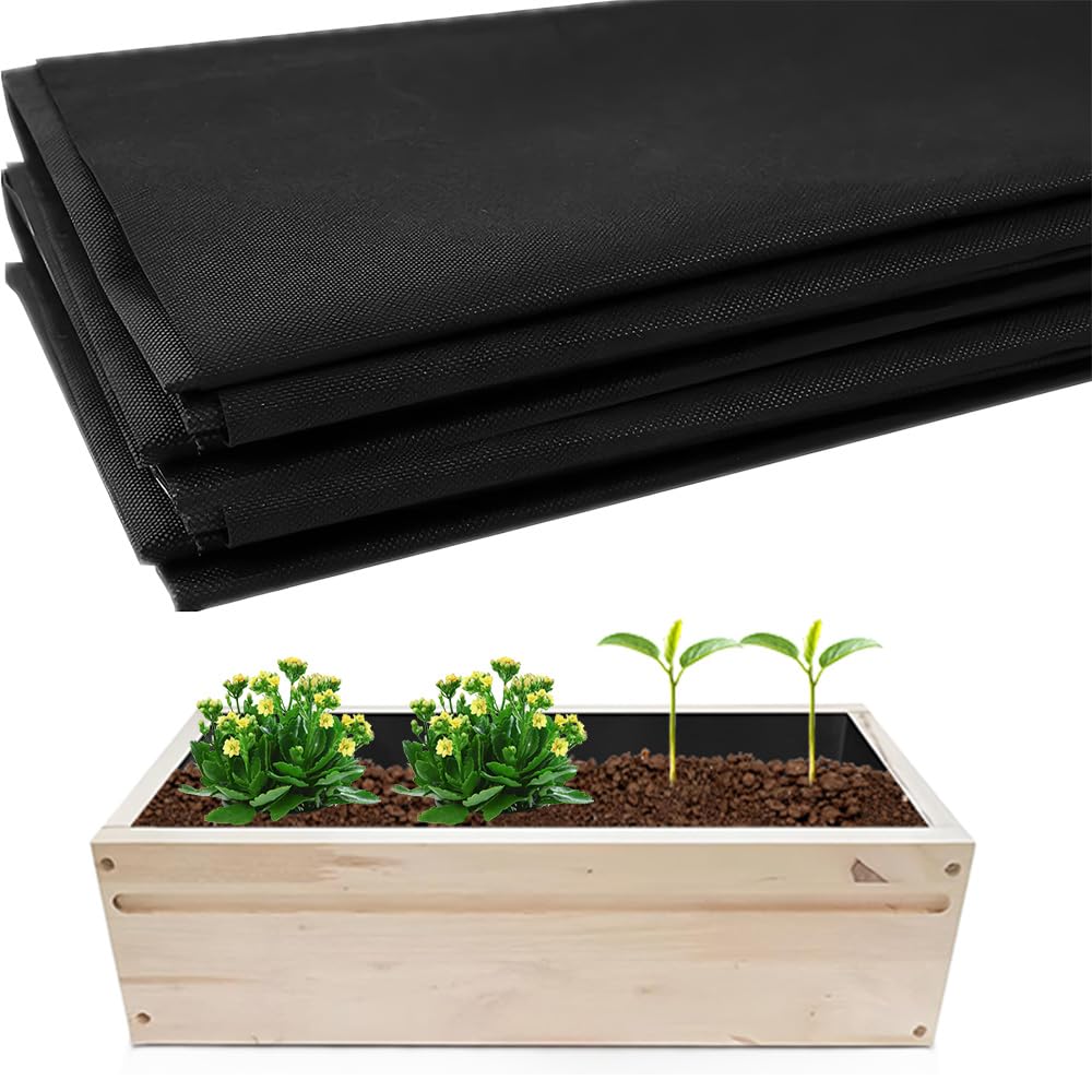 Fabric Liner for Large Veg Trough Outdoor Raised Bed Planter Liner, Non Woven Black Vegetable Trugs