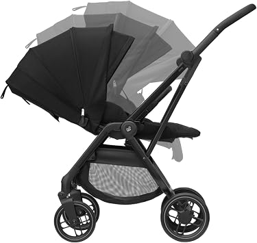Maxi-Cosi Leona2 Duplex Extendable Back Support Full Recline Baby Stroller Twillic Black
