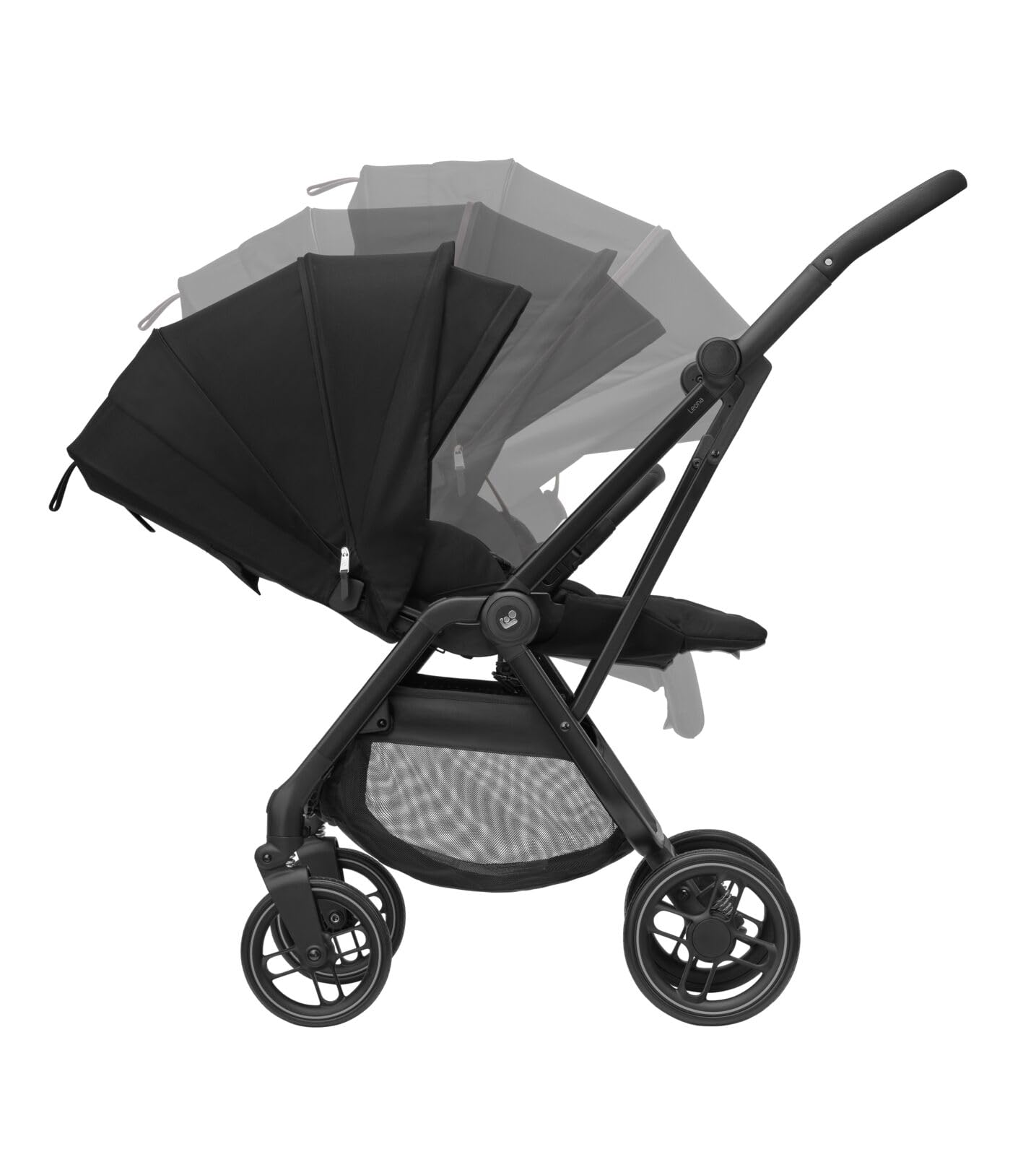 Maxi-Cosi Leona² Poussette ultra compacte, légère, Pliage d’une seule main, Assise réversible, Dossier ajustable, 3 positions d'inclinaison, Inclinable À Plat, 0-4 ans, 0-22 kg, Twillic Black