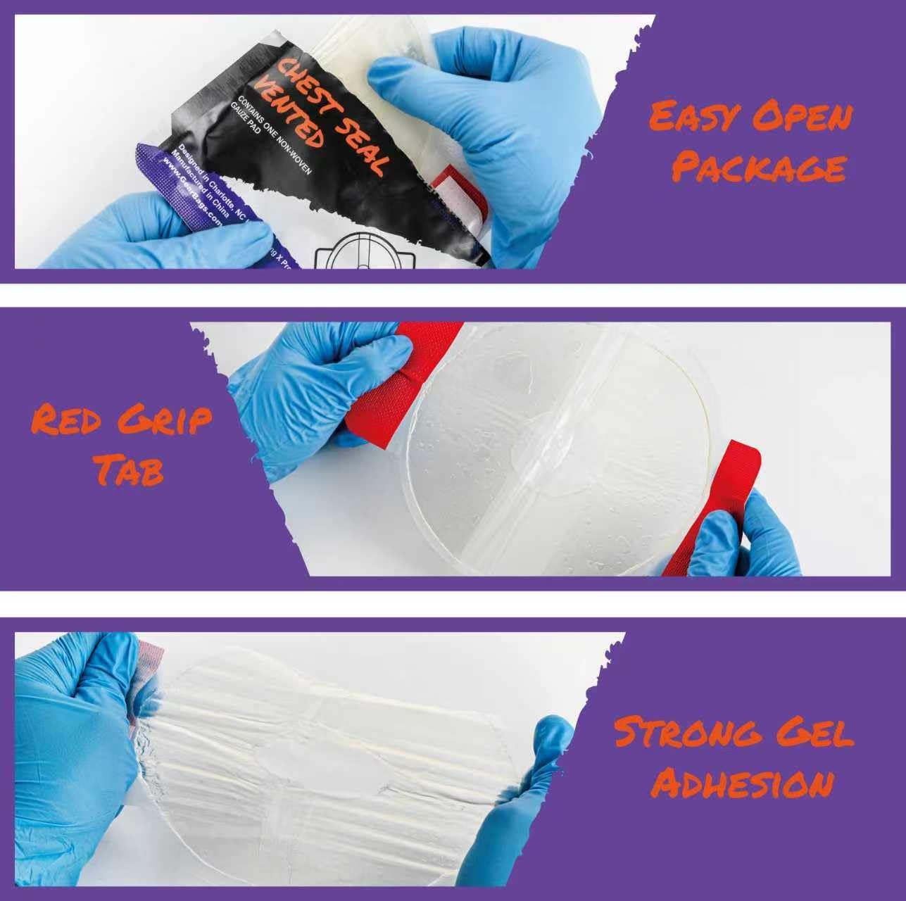 Lightning X CSV6 Vented Chest Seal for Open Chest Wounds | Occlusive Dressing with Hydrogel Adhesive | Trauma First Aid, IFAK & Emergency Medical Kits (2 Pack)