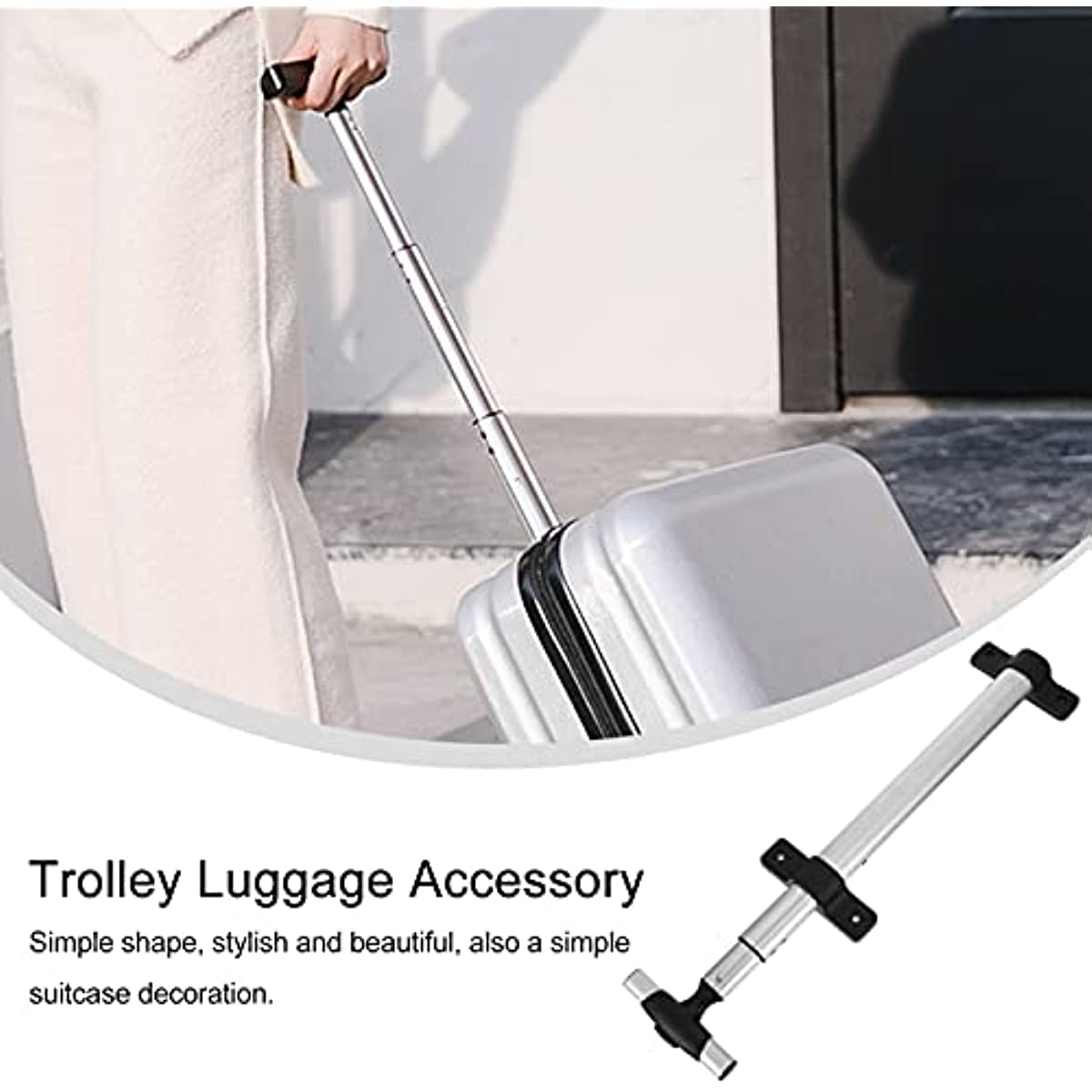 Manico telescopico per bagagli da viaggio, lunghezza estensibile, parti di ricambio per trolley e bagagli, per la maggior parte dei bagagli