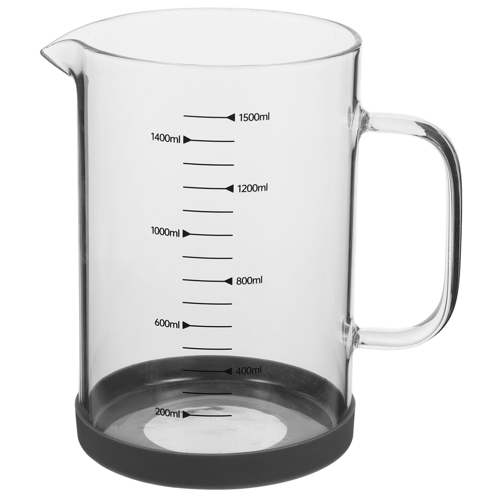 SHINEOFI Jarra Medidora De Vidrio Borosilicato 1500 Ml Con Escala, Taza Medidora Resistente Al Calor, Asa Ergonómica, Para Cocinar y Preparar Café En Hogar y Oficina