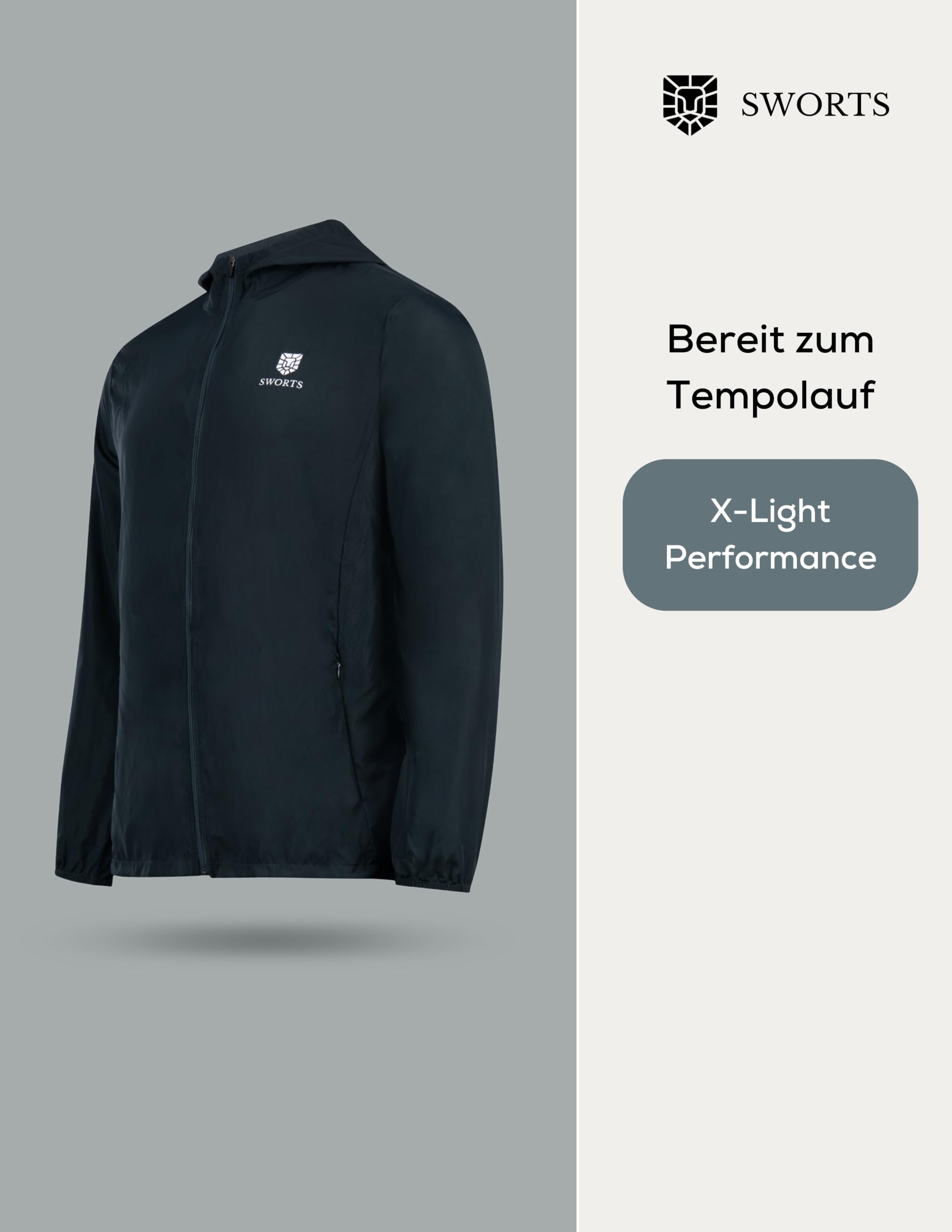 Fly męska kurtka do biegania (X-Light) Windbreaker kurtka sportowa na tempo (letnia kurtka do biegania)