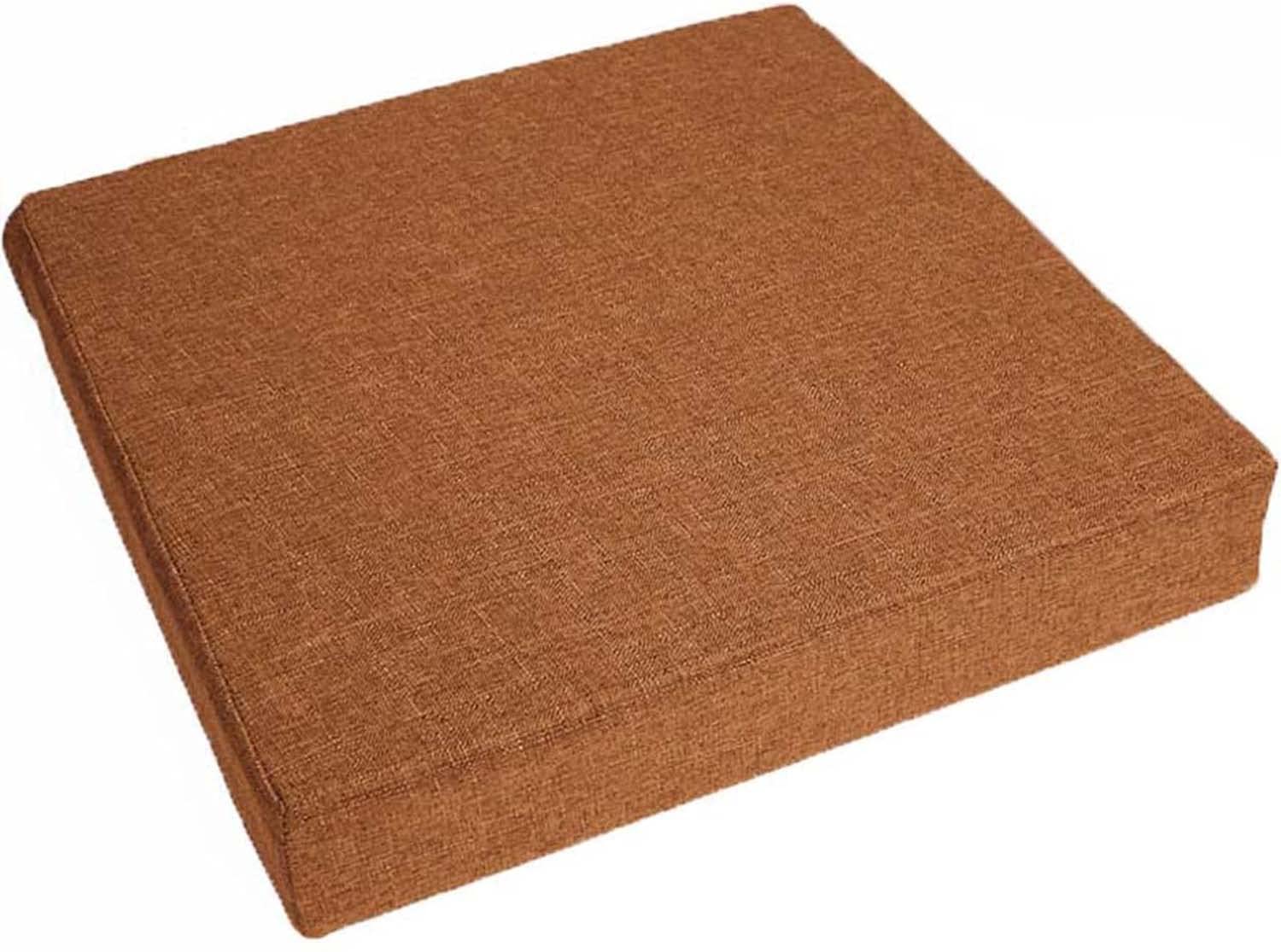 Waigg Kii Thick 8/10cm Seat Pads,Square Armchair Booster Cushions Comfort Elasticity Foam Chair Pad Cushion for Car Office Indoors Outdoors (45X45X5CM,Brown)