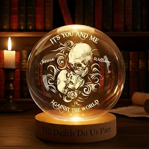 NAZENTI Personalized 3D Photo Crystal Ball, Custom Engraved Picture Lamp, Globe Night Light for Couples, Custom Photo Gifts for Wife, Husband, Gifts Anniversary Birthday Valentines for Her, Him 4