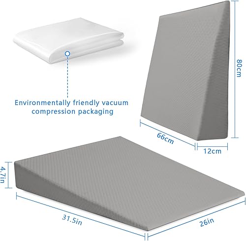 Miniatura 6 de Almohada de cuña de cama con cinturón triangular de espuma para rodilla, pierna pequeña, lectura, maternidad (blanco)