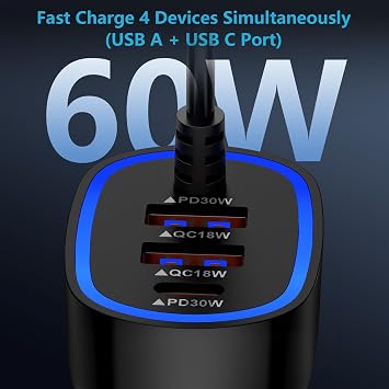 for iPhone 17e, Vehicle Car Charger Cable Cord Fast Charging Auto Adapter