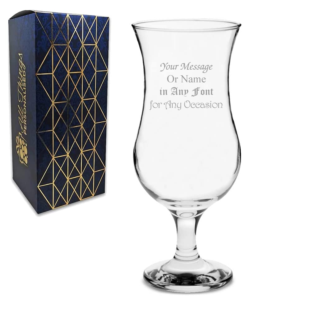 Personalised Engraved 16oz Cocktail Glass, Gift Boxed, Personalise with Any Message