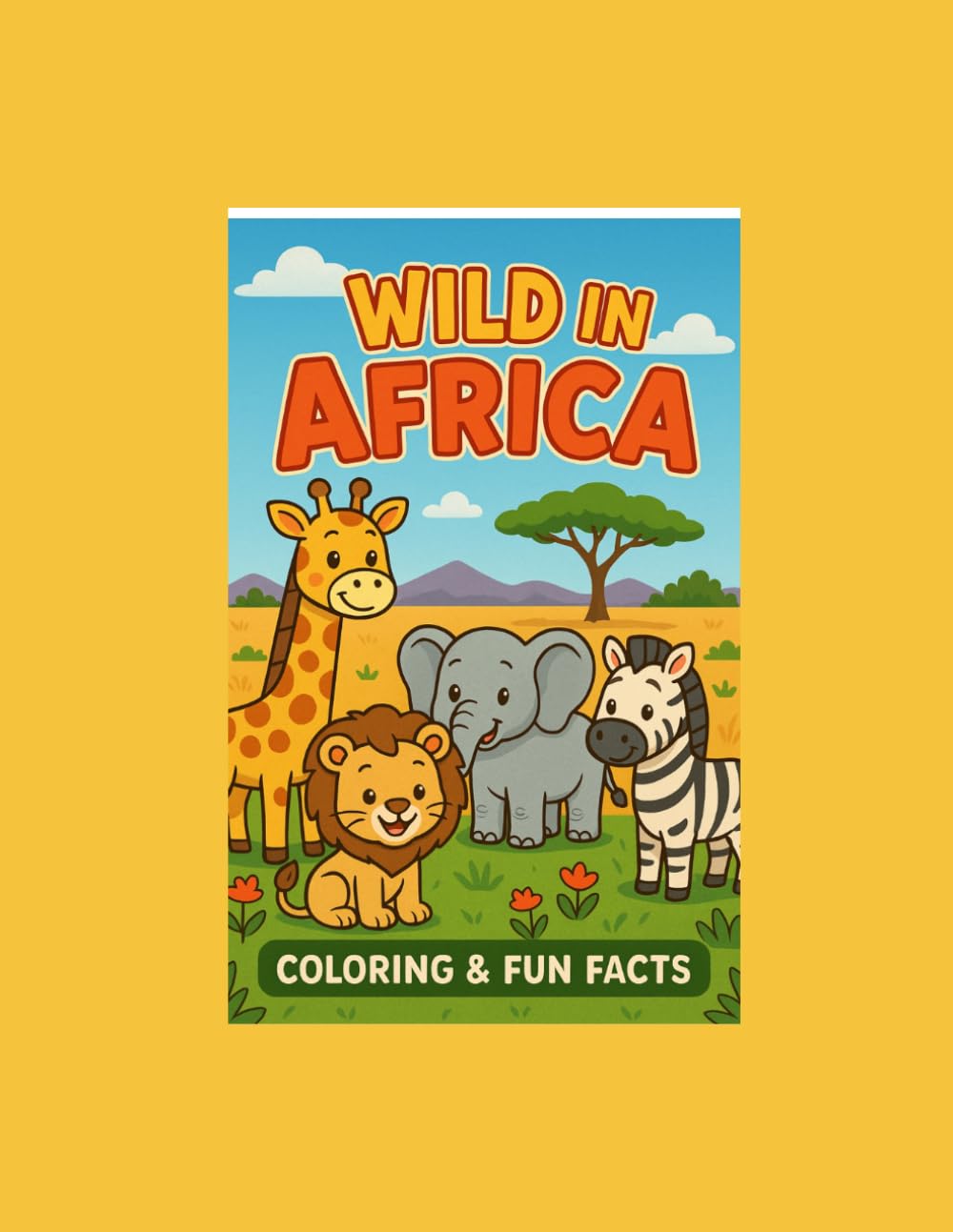 Wild in Africa Coloring Book for Kids: 50 Easy African Animals to Color with Fun Facts | Perfect for Ages 2–6 | Big, Bold, Simple Pages