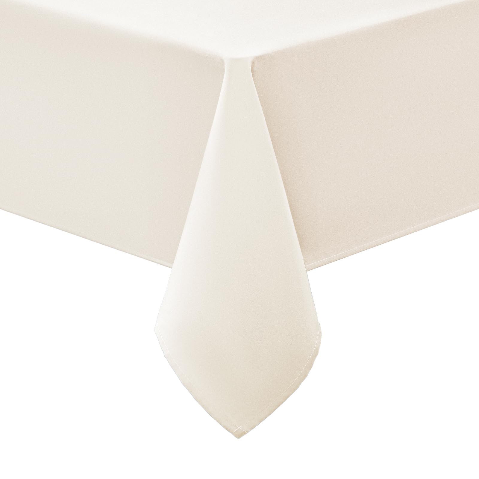 Smiry Tischdecke Abwaschbar Rechteckig 140x140cm Tischtuch Polyester Wasserabweisend Lotuseffekt Tischwäsche Schmutzabweisend Abwischbare Tafeldecke für Party Küche, Beige