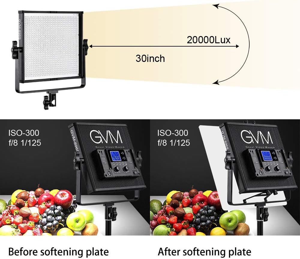 Product Deal GVM LED Video Light Dimmable Bi-Color Aluminum Alloy Body with Wireless Controller for Studio, YouTube Video Photography, 896S-B3L