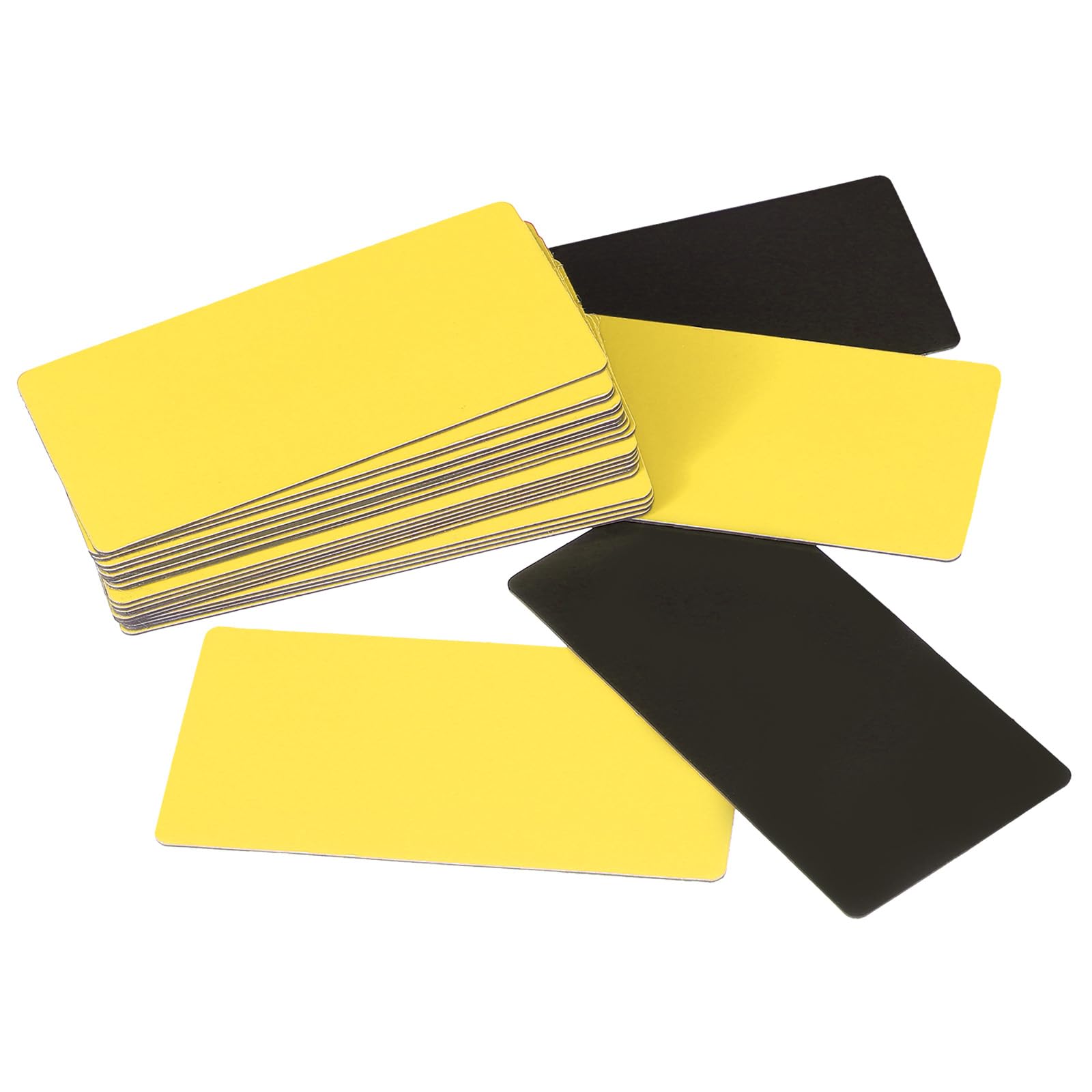 PATIKIL 40 etichette magnetiche cancellabili a secco, 10,2 x 5,1 cm, riutilizzabili, per lavagne, frigoriferi, armadietti, scaffali dell'ufficio, giallo