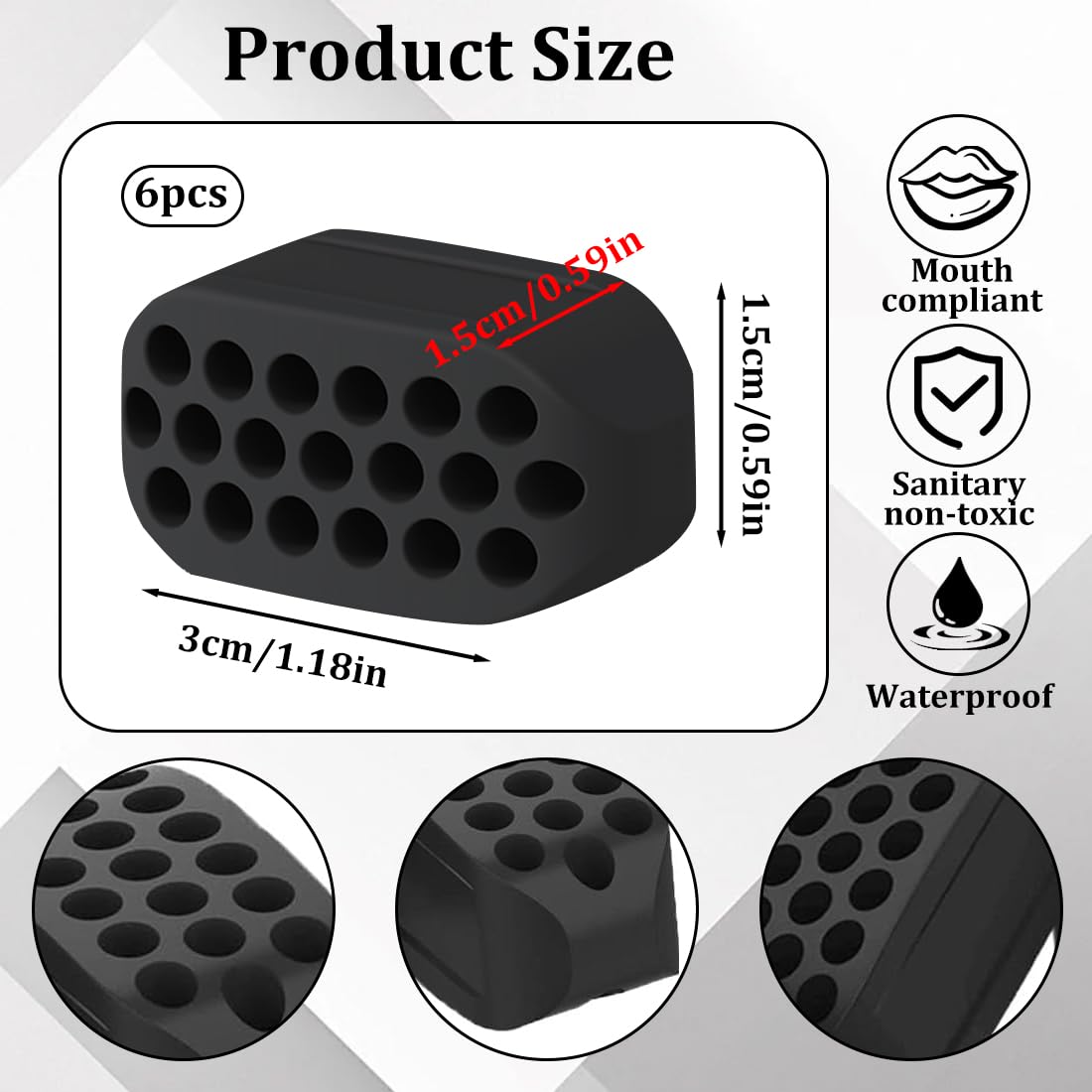 Exerciser Set di 6 Mascella Allenatore Esercizi, Jaw Liner Trainer, Silicone Jaw Exerciser per Uomini e Donne, Jawline Trainer Dispositivo di Rinforzo del Collo Collo Viso Strumento di Masticazione
