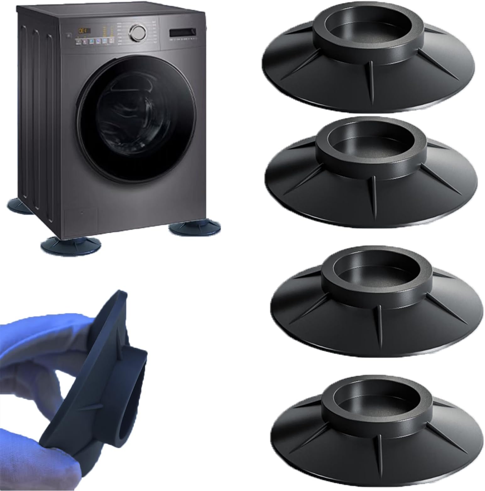 DAQUSU 4Pcs Washing Machine Vibration Dampers Rubber Anti Vibrant Pads