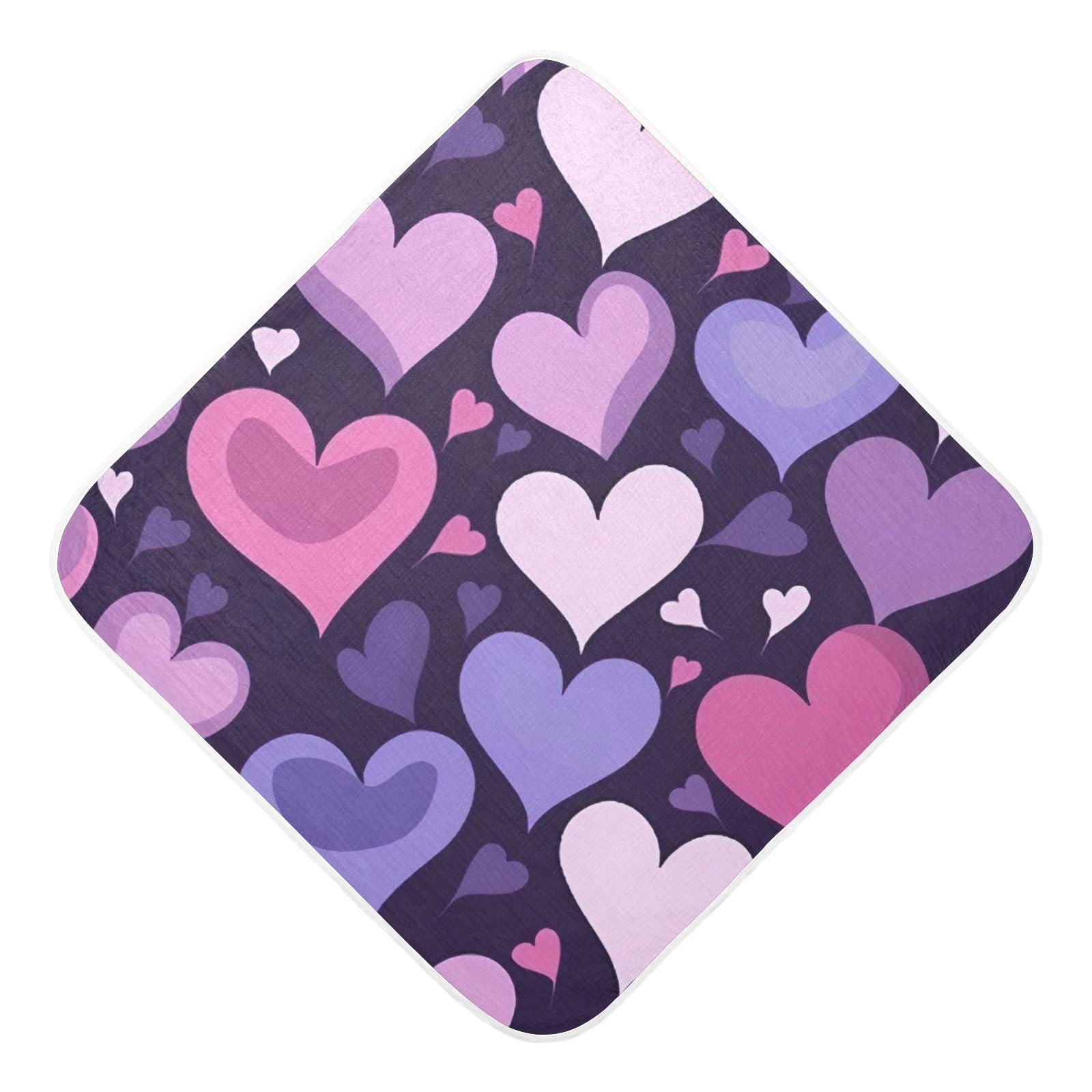 PaChyLuu Pink Heart Baby Hooded Towel Soft Cotton Baby Towels Ultra Absorbent Bath Towel for Babies Boys Girls, 35x35 Inch