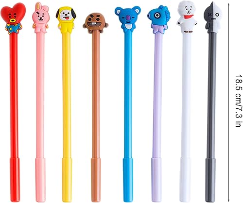 Miniatura 6 de KRIZJUES 16 bolígrafos de animales de dibujos animados, bolígrafos kawaii, suministros escolares, bonitos bolígrafos de tinta de gel de dibujos