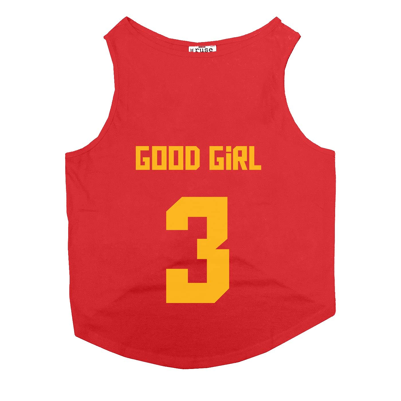 Ruse Pet Good Girl Jersey No.3 Printed Round Neck Sleeveless Dog Vest Tank T-Shirt/Tees Apparel/Clothes/Tees Gift for Dogs(Red) Small (Apso, Shih Tzu etc.) (B09DTBF95V) Amazon Price History, Amazon Price Tracker