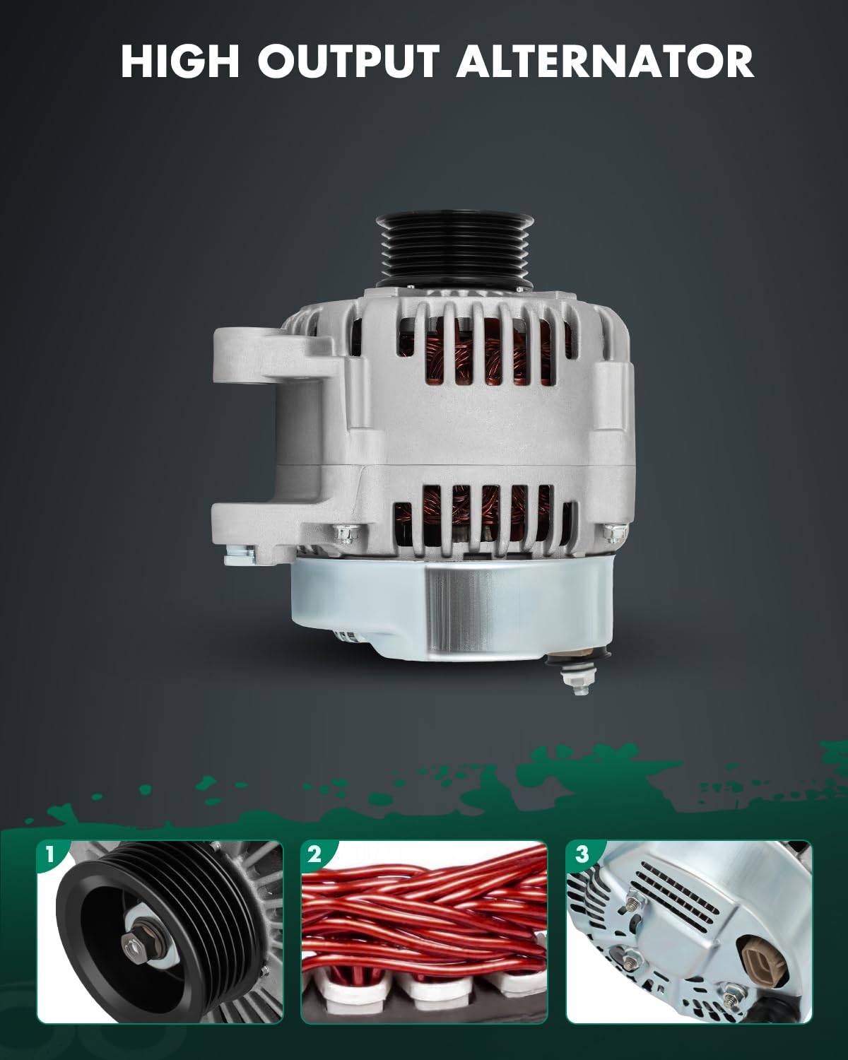 SCITOO Alternador para Hyundai para Azera Sonata 3.3L 3.8L V6 2006-2010, Santa Fe para Veracruz 3.3L 3.8L 2007-2010, para Sorento 3.3L 3.8L 2007-2009- 12V 130Amp CW OEM, polea de 6 ranuras. N.º 111 91