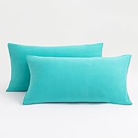 Vista 10 de Paquete de 2 fundas elásticas para almohada - Punto jersey y cierre de sobre, fundas de almohada con mezcla de poliéster ultra suave tipo camiseta