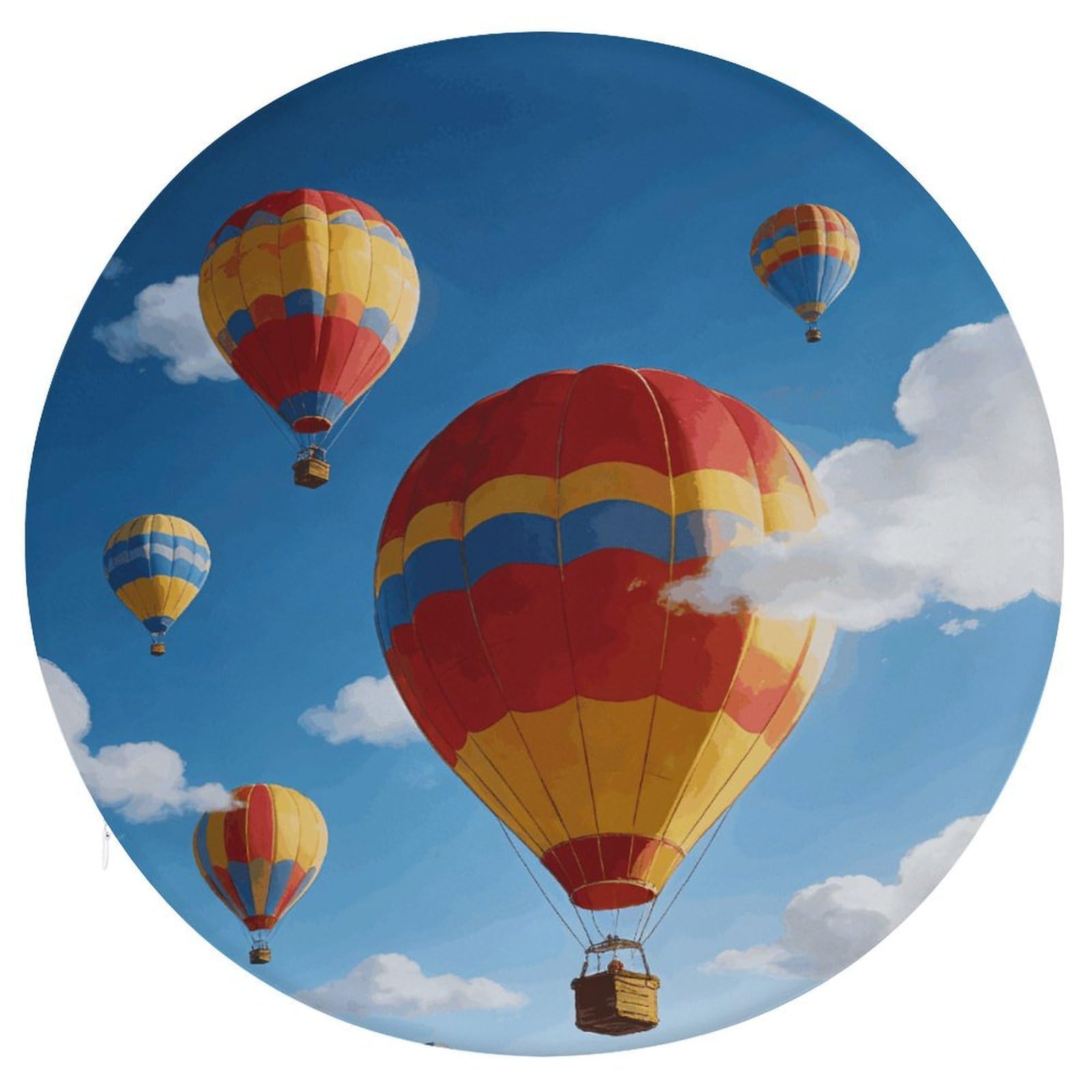 Cojín redondo de globo de 15.3 pulgadas con funda lavable para silla