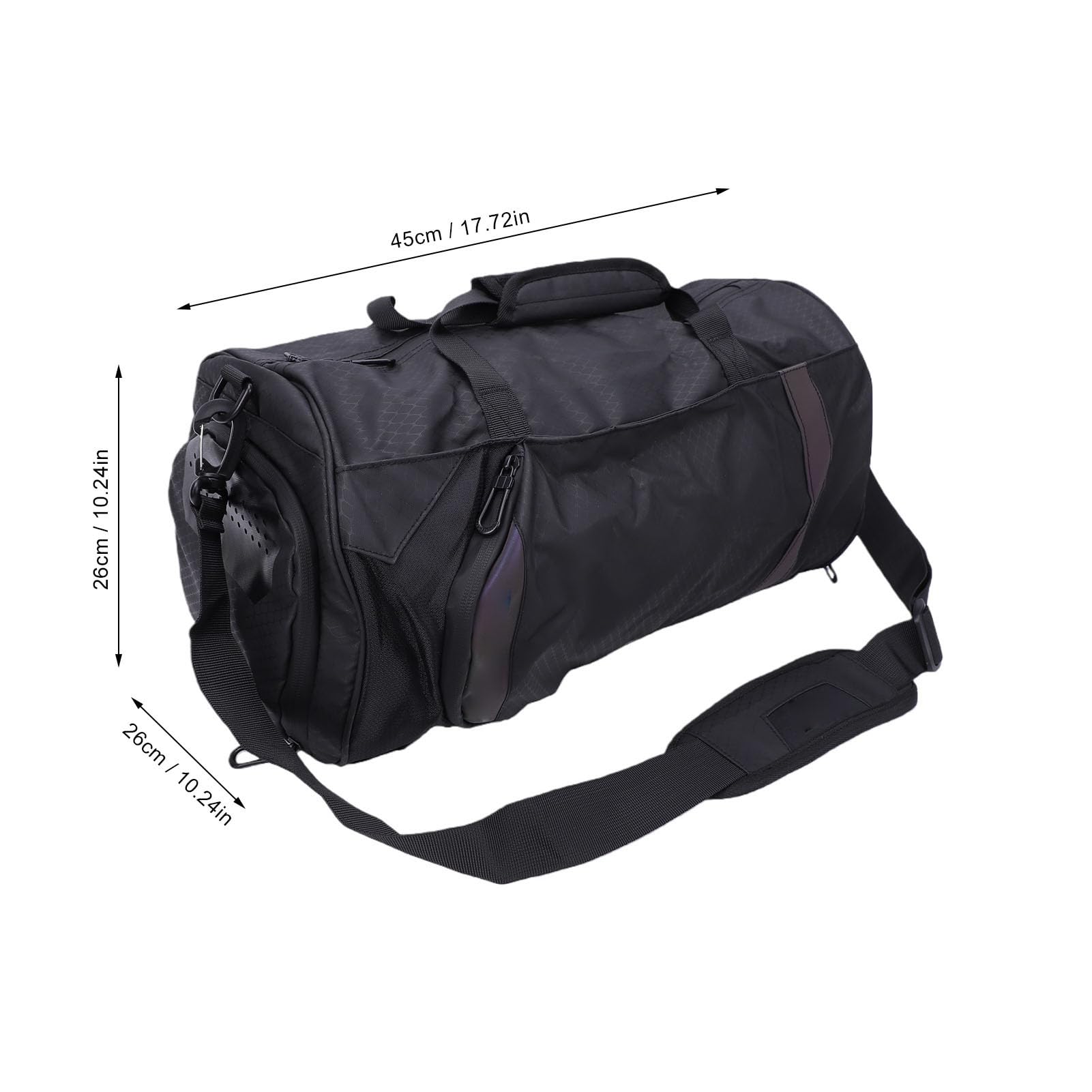 Bolsa Gimnasio Compartimento Zapatos y Bolsillo Lateral (Black)