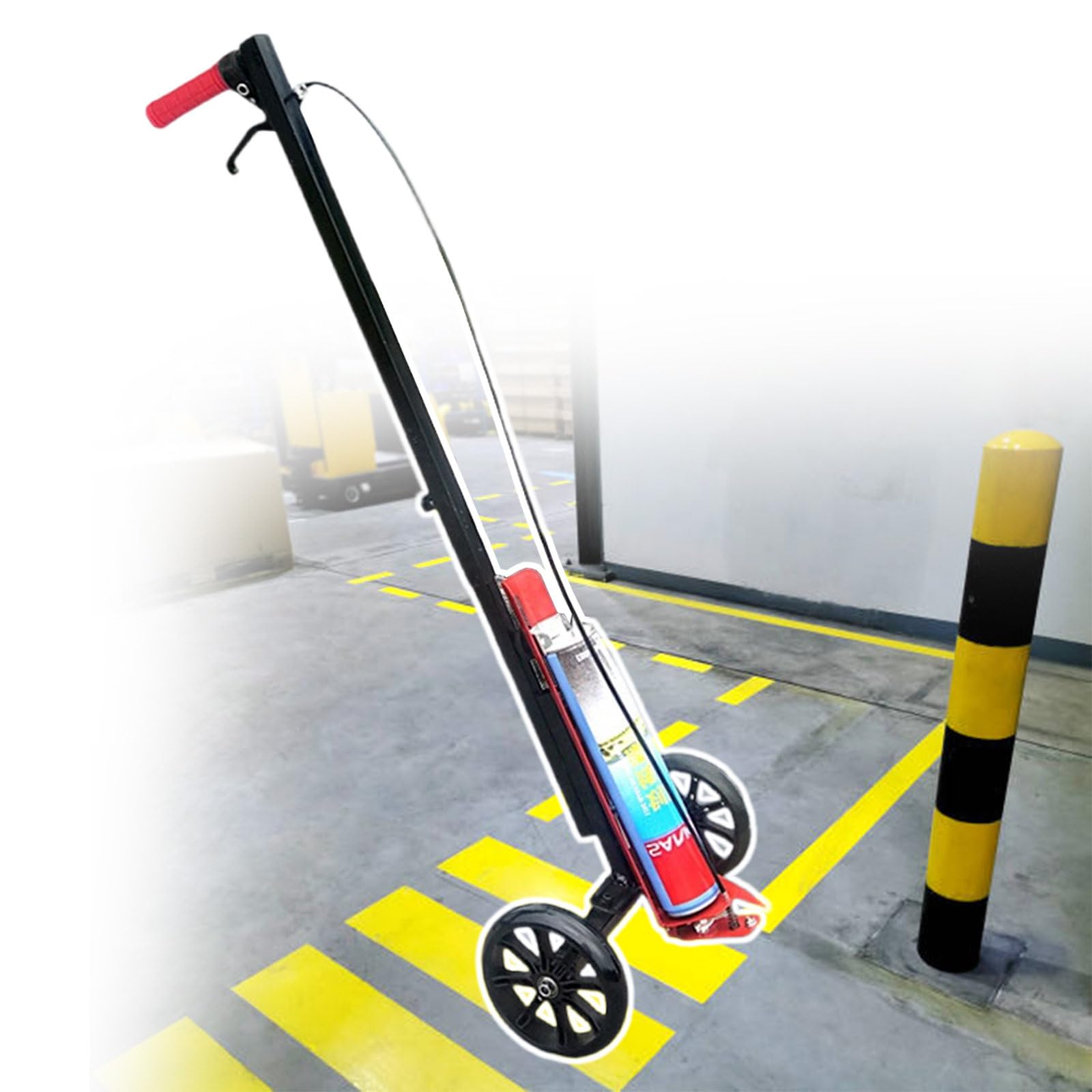 Aioneer Wheel Transfer Line Marking Machine, Lane Marking Applicator With Width Adjustment, For School, Sports Ground, Garage, Factory Marking