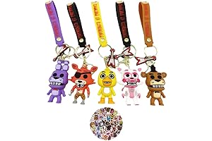 Five Nights at Freddy's Party Extravaganza Keychain Set with Collectible Stickers