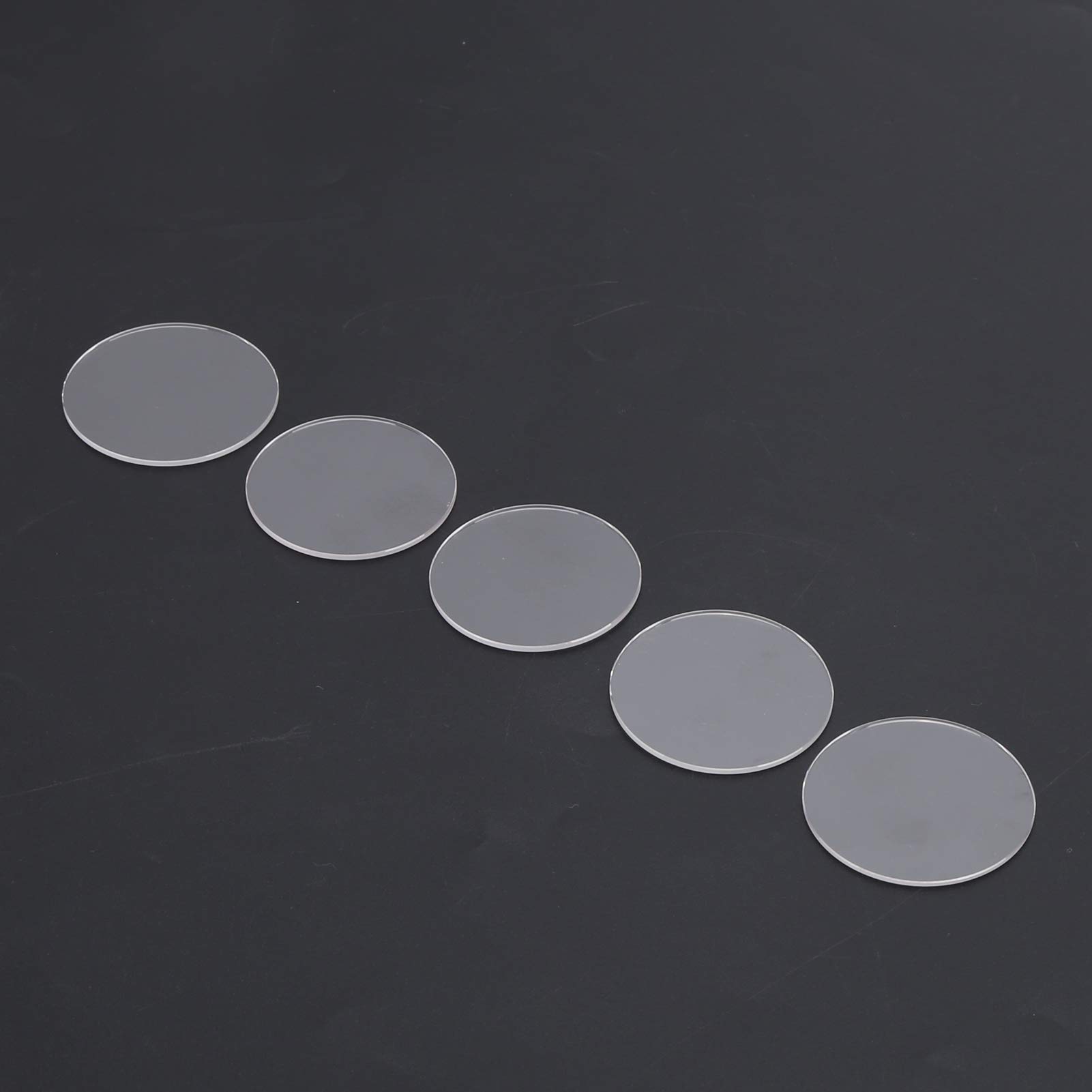 5 piezas de cristal redondo transparente para reloj, de 35 a 37 mm; accesorios de repuesto para relojes, con espesor de 1,2 mm; cristal resistente a los arañazos y de alta dureza,