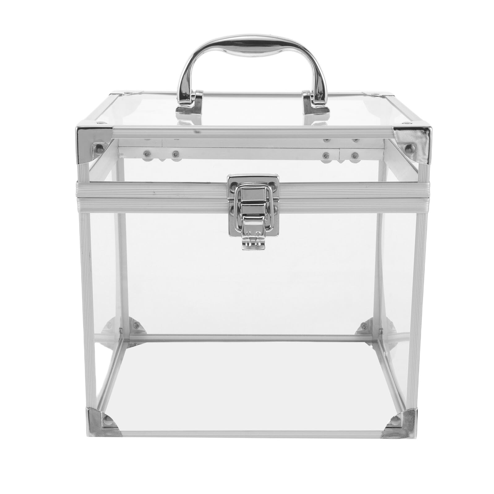 Porta Album in Acrilico Trasparente con Manico, Contenitore Grande Capacità per Custodia Vinile, Organizer Elegante per Studio e Casa